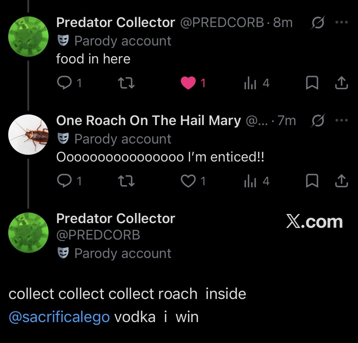 One Roach On The Hail Mary tweet media