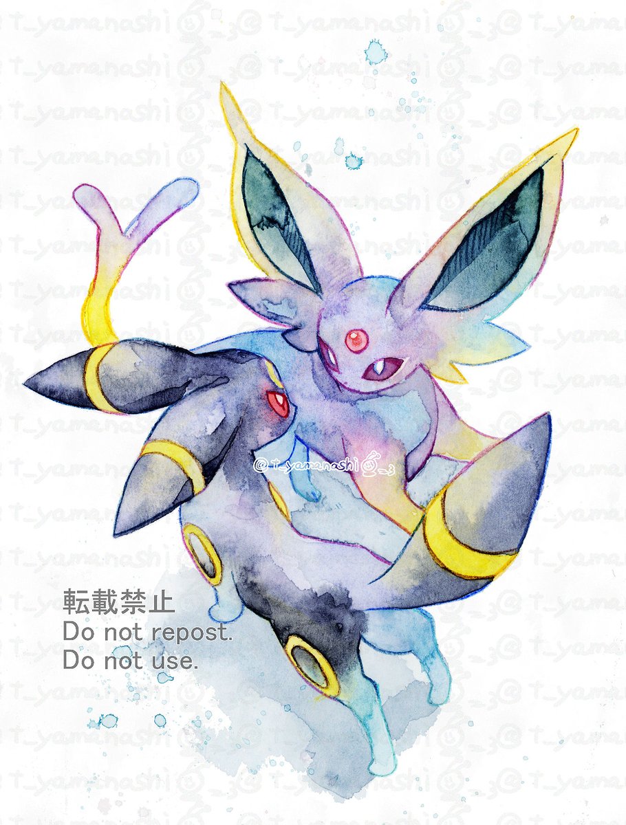 エーフィ ,ブラッキー 「Tumblrで最近このイラストなんかよく見てもらえるからここでももう一回載せてお」|月見里大樹🐔木l曜21時絵🐤のイラスト
