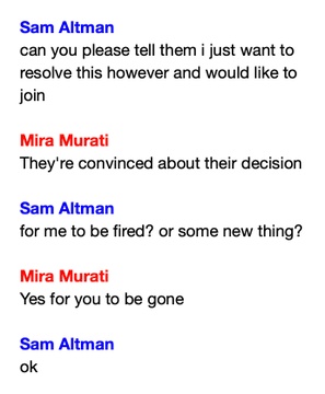 Ivyspeakstruth's tweet photo. What a shameless man! 🤡
Mira : they're convinced about their decision.
Sam : for me to be fired?
Mira : They want you to be gone.
Sam : ok
Altman : ALT-MAN : Alternate human.
#firesamaltman #scamaltman #openlie https://t.co/Gd33n7cdb7