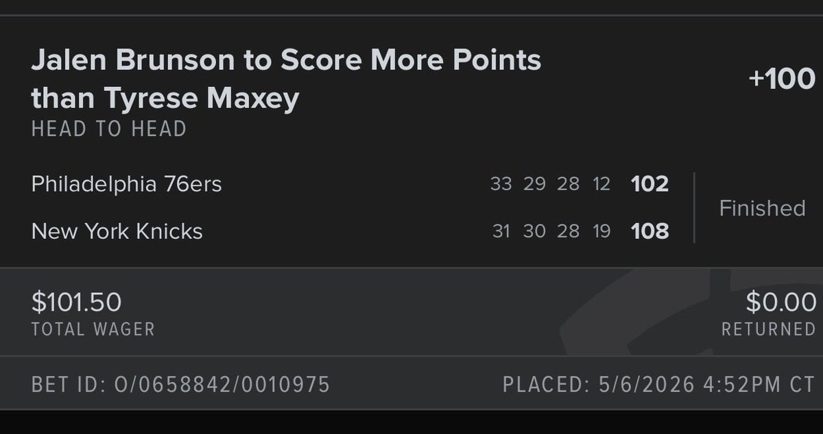 cizzle1990's tweet photo. @FDSportsbook  okay what the fuck dude. Any time a moneyline for a TEAM ends in a tie, the bet voids. When it’s between two NBA Players and total points scored? Sorry. You have to win OUTRIGHT. Absolutely bullshit, dude. Absolutely fucking DOG SHIT. Will never play this again. https://t.co/SwDcASU9oz