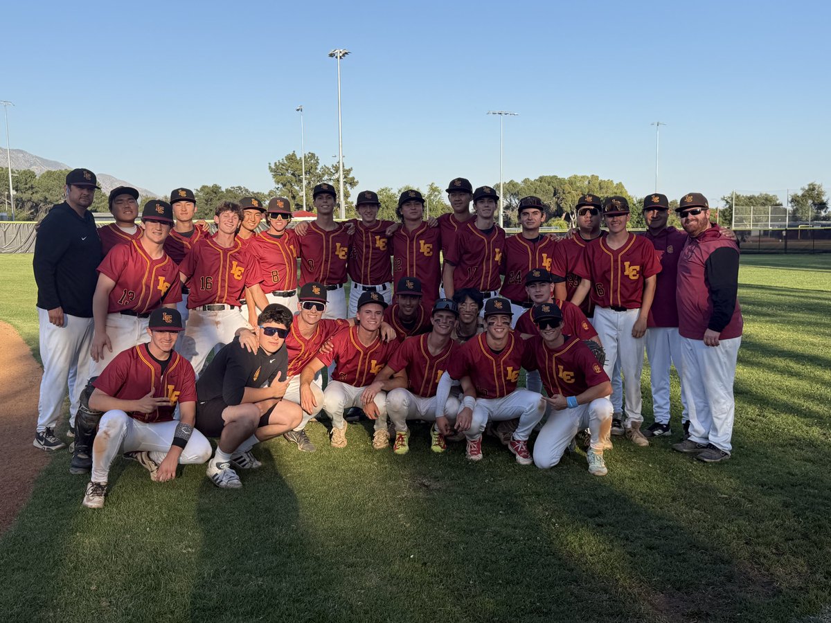lcbaseball2025's tweet photo. 10-4W vs Monrovia to close out the regular season. 

Bell, W, 3.1IP, 1ER. 2-4 at the plate
Loughrin 1-4, 3-run HR
Piken 2-3, 2B 

Move to 19-9 on the year. 11-1 in league. @James_Escarcega @SGVNSports @ReporterVince https://t.co/BAKhJSqKza