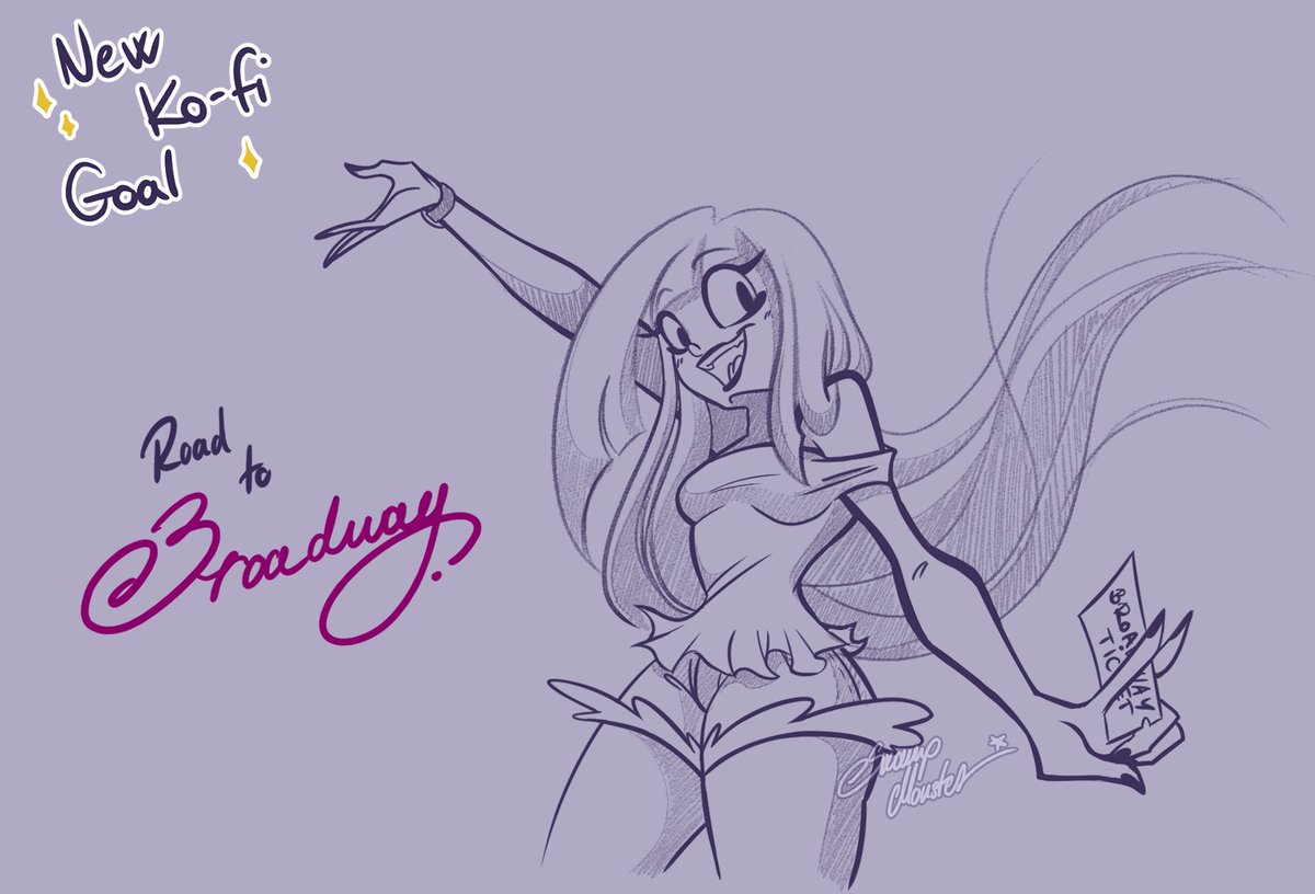 _SwampMonster_'s tweet photo. Delulu is the solulu sometimes so for my next big adventure I set up a Ko-fi goal!

I want to be able to see Jessica live on Broadway for my birthday so everything that comes in will go for that!
🎂🖤

Even if you can't donate, it's okay, I just wanted to share my joy!

https://t.co/yeW6aEbAGw
