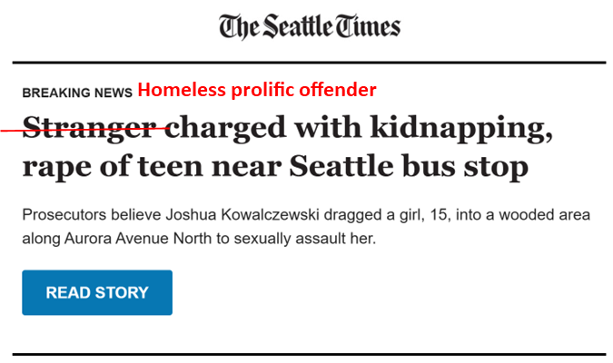 thehoffather's tweet photo. ARE YOU KIDDING ME?!

A"stranger"? Really @seattletimes? He was a homeless prolific offender who was released LAST WEEK, after not being charged AGAIN &amp; then kidnapped &amp; raped a 15-year-old girl

CANCEL YOUR SUBSCRIPTIONS https://t.co/AuNcXcwWP4