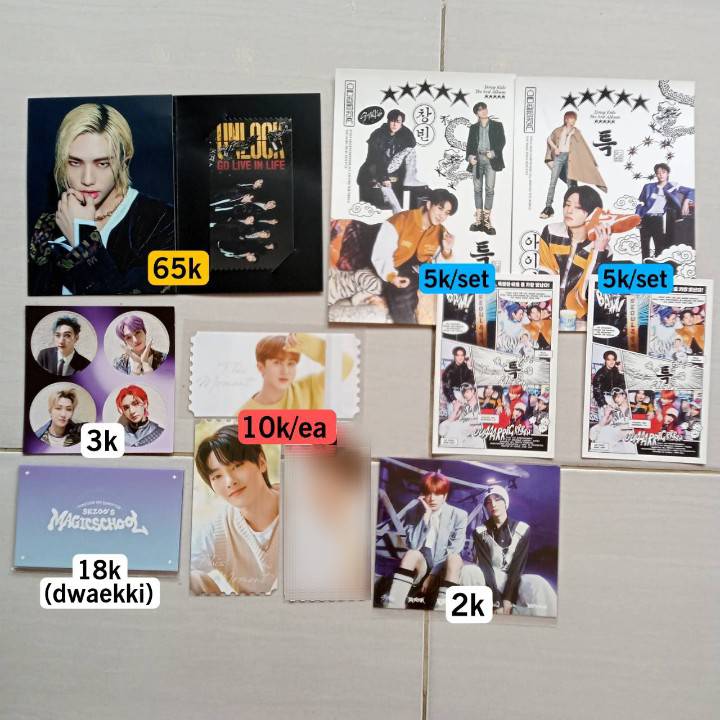 Wts aab stray kids skz bangchan lee know changbin hyunjin han jisung felix seungmin i.n ayen

Rock-star 5star hollow ate karma nacific fankit gen giant district9 unlock special ticket

📍 Dom Jateng
 Excl adm 🍊
 Excl pack
✅ Keep event

#sbtskz #pasarskz #wtsskz #skz