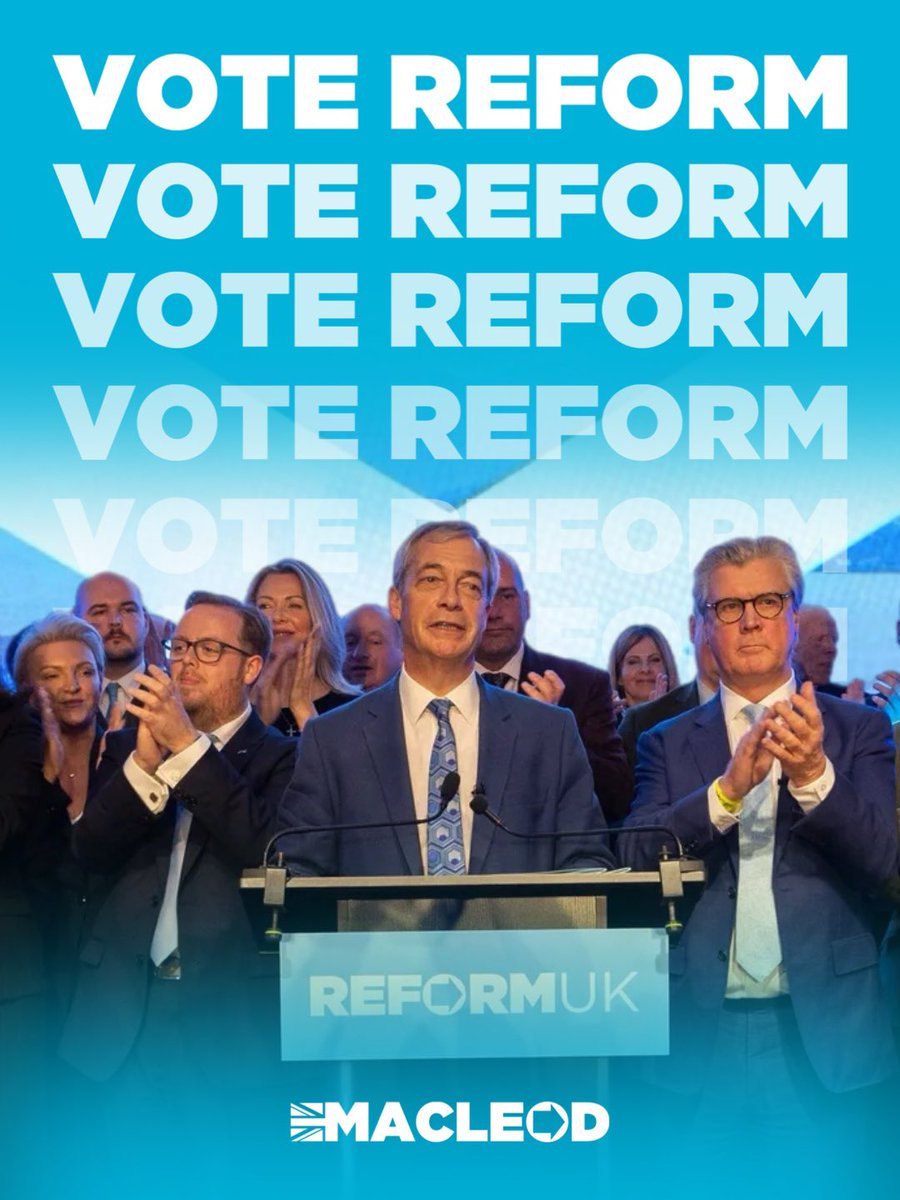 MacLeod_UK's tweet photo. Today is polling day in Scotland 🏴󠁧󠁢󠁳󠁣󠁴󠁿 

If you want to see real change from a failing SNP government then make sure to vote Reform as we are the only challengers to the political establishment in Scotland. 

Both votes Reform ➡️🗳️

#TimeForReform https://t.co/0xtYXdqDrW