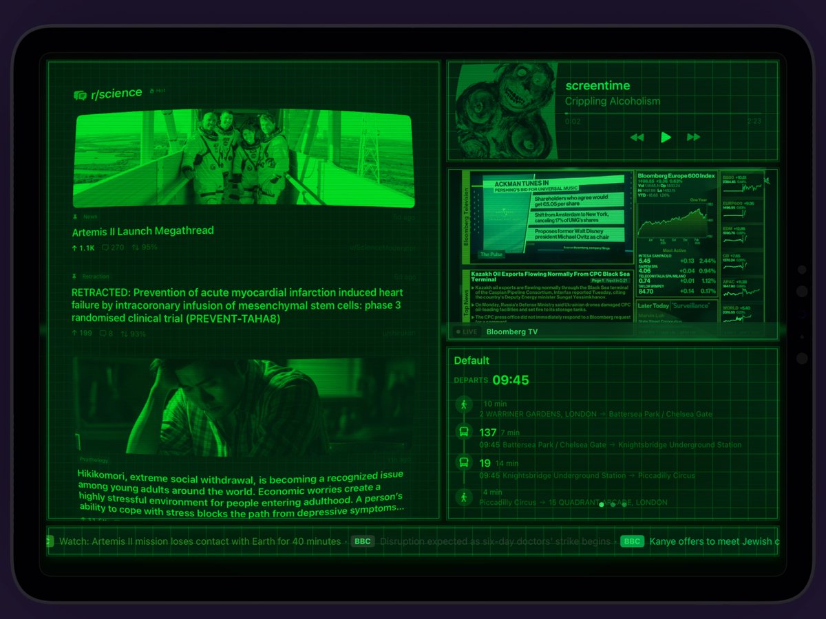 pedrogomes's tweet photo. I've been working on an iPad/macOS dashboarding app (spiritual successor to Panic's Status Board if you can remember it). 

Soft launched and looking for feedback. 

Grab it here: https://t.co/eecpoYIuNd
More info here: https://t.co/QnjHRwIjsE https://t.co/uCyjsq1Q4B