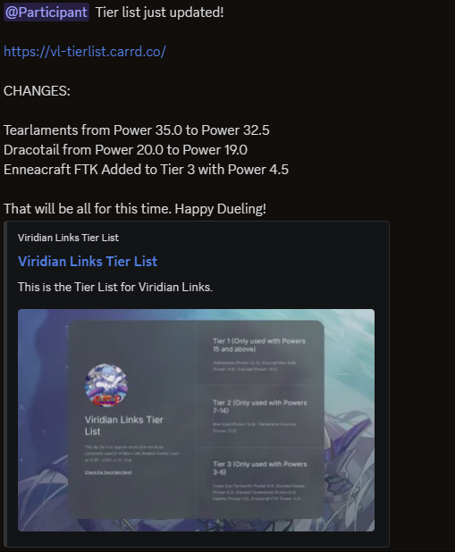ViridianVale's tweet photo. New #ViridianLinks Tier List Update! https://t.co/pqFi3snw9e