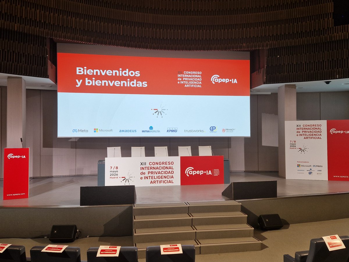 Eurovima's tweet photo. Ya en el Congreso Internacional de Privacidad e Inteligencia Artificial
En su XII Congreso con ganas de empezar
@AsociacionAPEP https://t.co/H9fsQMn0I3