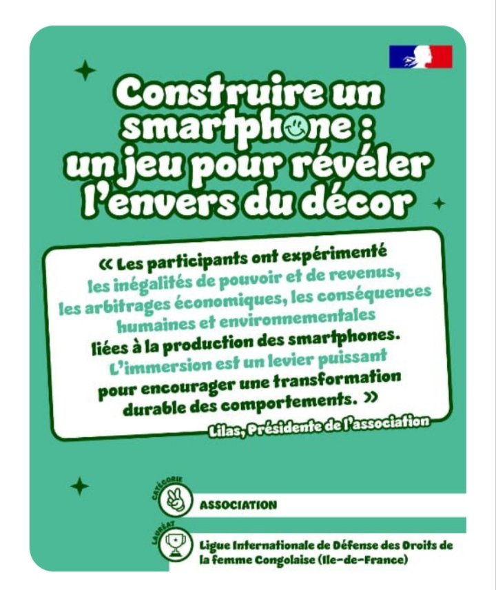 SansaUmba's tweet photo. La LIDDFC est lauréate des Trophées SERD 2025 – Catégorie Associations !  
Merci aux personnes qui ont participé, soutenu, animé, partagé ce projet. 🙏🏽🥰 #liddfc #lilas_sansa_umba  #ademe #serd #smartphone #droit #justice #environnement #actualite #sensibilisation https://t.co/JLHyVRYGJH