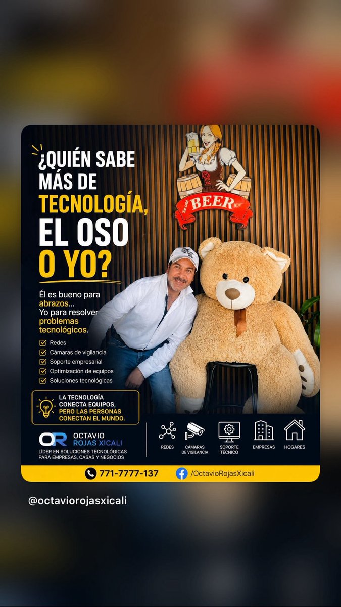 limpiotucompu's tweet photo. Quién sabe más de tecnología... el oso 🐻 o yo? 💻

Él es experto en abrazos, pero en #LimpioTuCompu resolvemos problemas reales de redes y seguridad empresarial. 

🛡️⚙️
✅ Redes &amp; CCTV
✅ Soporte Pro
✅ Optimización
— Octavio Rojas Xicali
📞 771-7777-137
#Pachuca #IT #Tech https://t.co/OowhUYpWVx