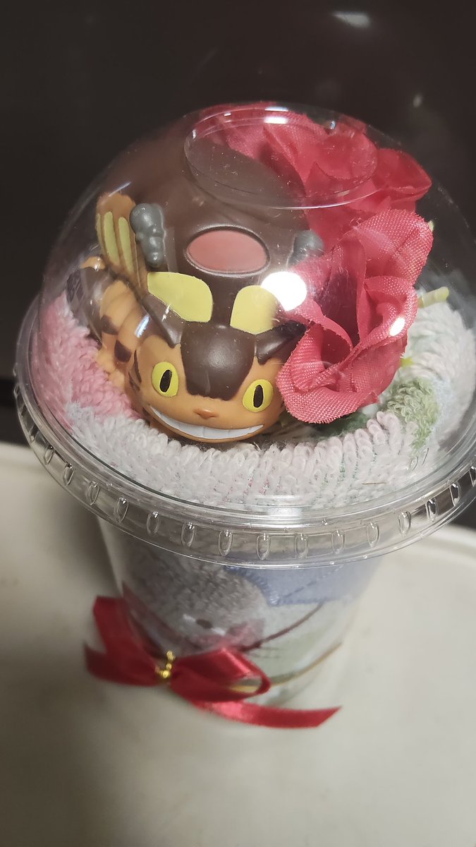 もうすぐ母の日
母の日といえば
カーネーション
だけど
お母さん
キャラクターが好きだったから
ネコバスの方が喜ぶかな？って思ってこっちに
仏壇にお供えしよう♥