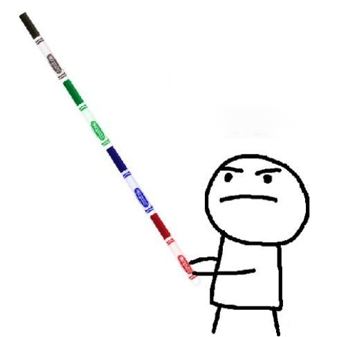 Building big marker swords and having them break and scatter all over class