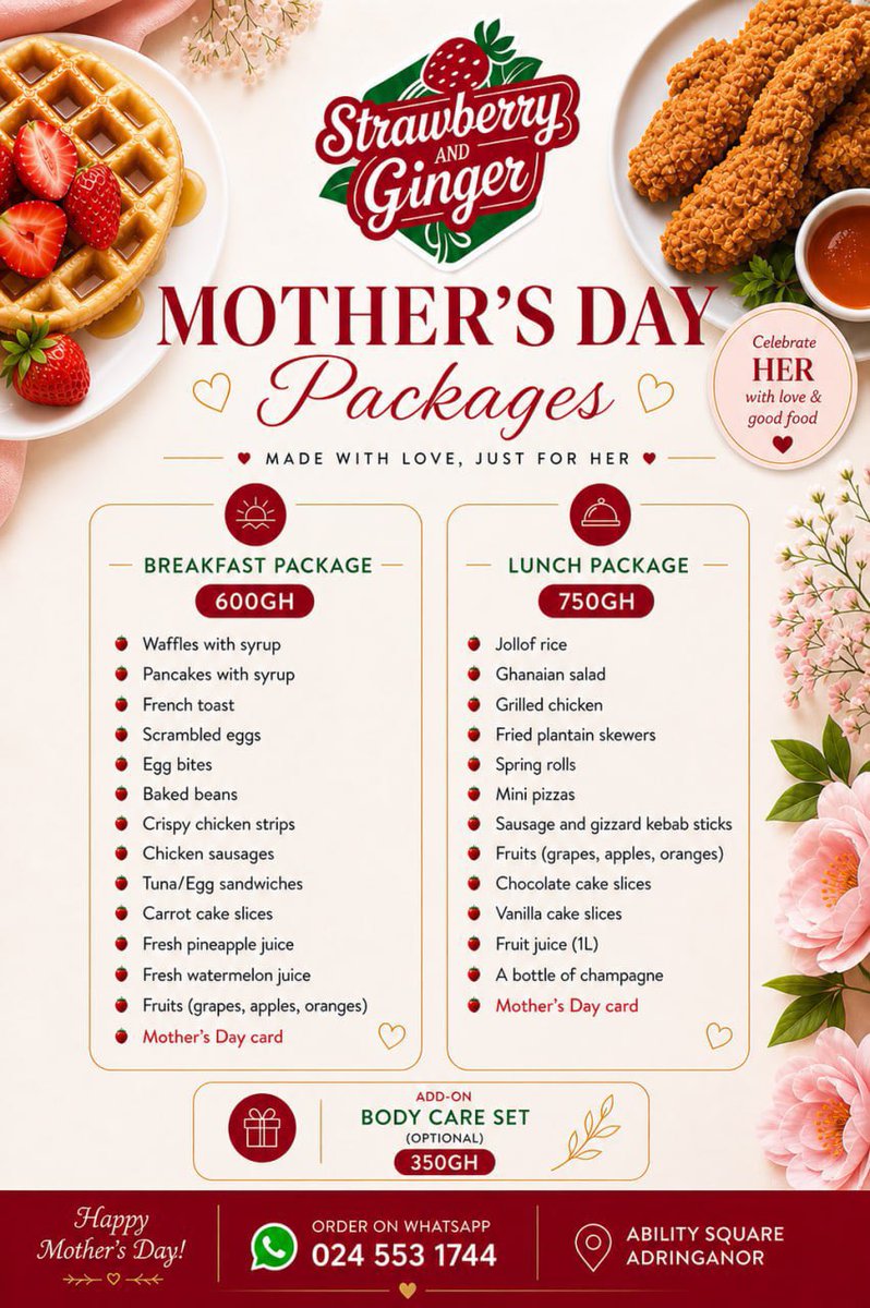 audafoods's tweet photo. a reminder that you can get your Mother’s Day packages from @StrawberryGingr at very affordable prices https://t.co/C3dQDRxFpE