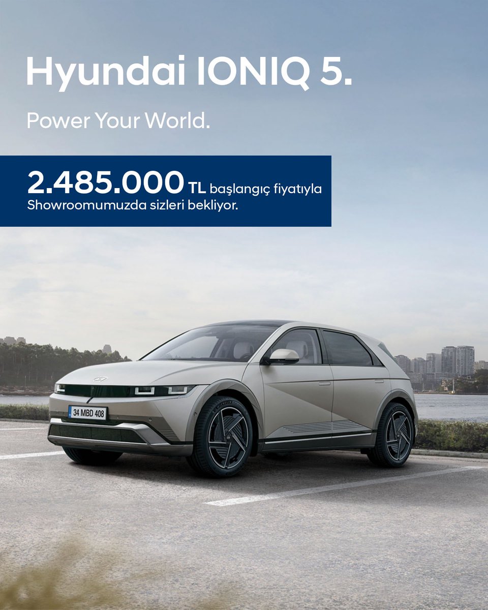 HyundaiMar's tweet photo. Hyundai IONIQ 5, mayıs ayına özel; 2.485.000 TL başlangıç fiyatıyla, Hyundai Mar’da sizi bekliyor.
Detaylı bilgi için👇
📞 0 (216) 311 20 18
💻 https://t.co/2JNDtUppTk
#MarGrup #Hyundai #HyundaiMar #HyundaiIONIQ5 #IONIQ5 https://t.co/BWfFoZfnQd