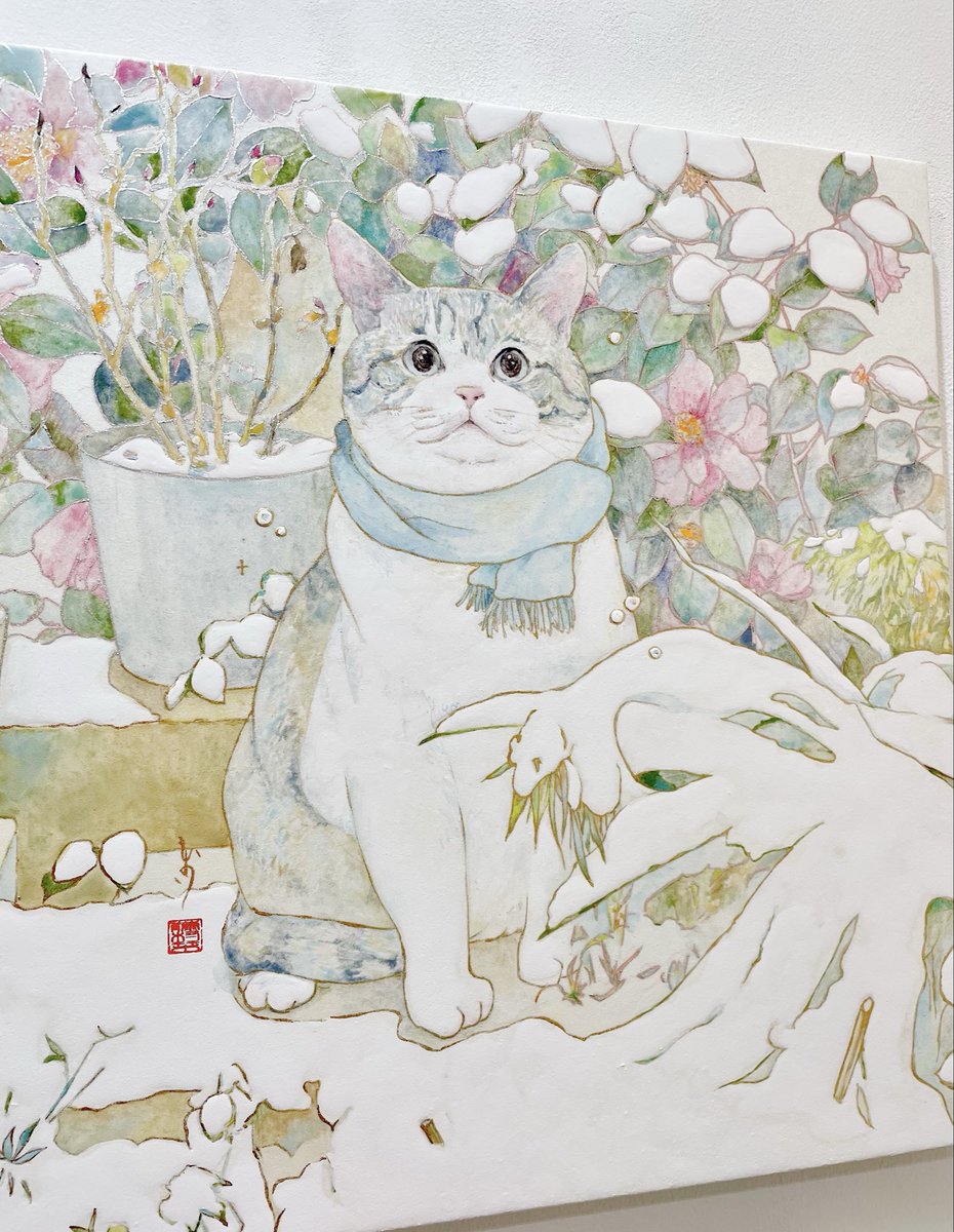 19903638A's tweet photo. 昨日はスパコミ帰りに滑り込みで藤村栞さんの個展『はなことば』に。
GWのため人手が多く、あまり長居できなかったけど、いつかお迎えできたらなぁと思う作品群ばかりだった（特に母が好きだったミモザ作品が、やっぱり欲しい…！） https://t.co/8gjwZT3joC