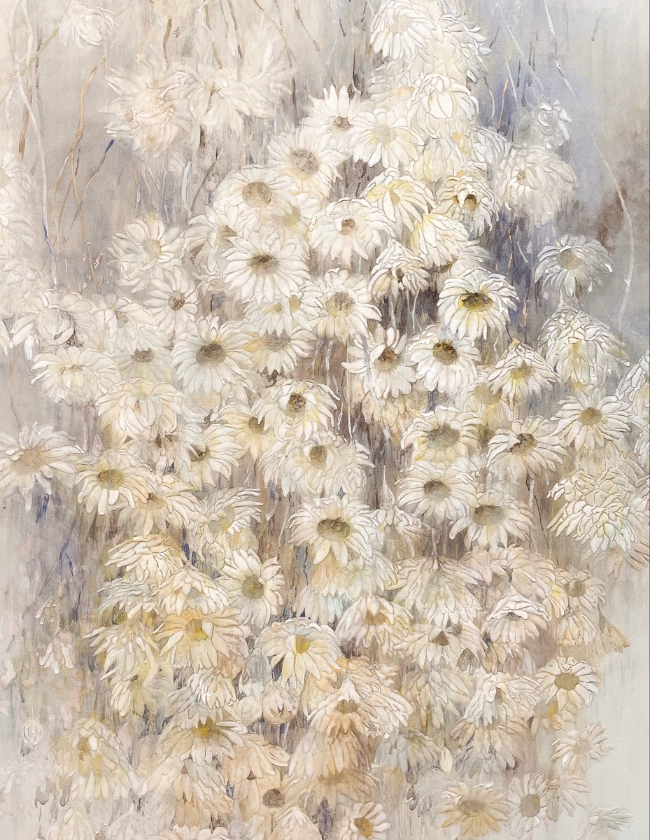 19903638A's tweet photo. 昨日はスパコミ帰りに滑り込みで藤村栞さんの個展『はなことば』に。
GWのため人手が多く、あまり長居できなかったけど、いつかお迎えできたらなぁと思う作品群ばかりだった（特に母が好きだったミモザ作品が、やっぱり欲しい…！） https://t.co/8gjwZT3joC