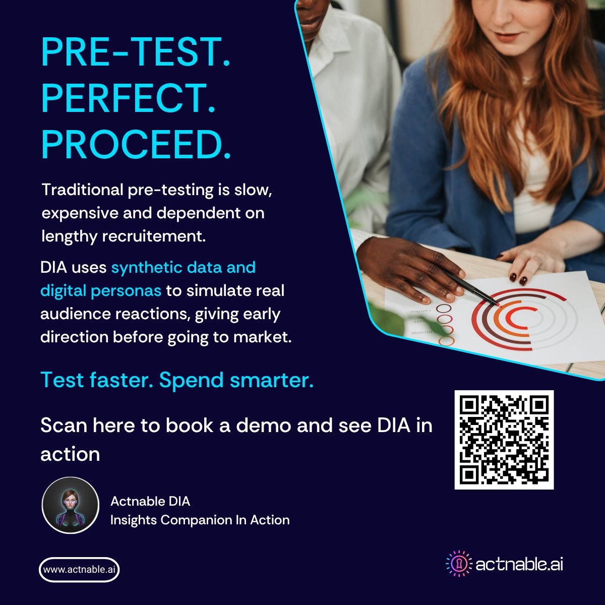 ActnableAI's tweet photo. Validate your ideas before they ever reach your audience with synthetic data and digital personas. 
Test, Refine and Gain Direction faster and more efficiently.
Pre-testing is no longer a process. It’s a click away.⚡️
#actnableDIA #marketresearch #ai #africa #innovation https://t.co/ZhG8quwXj0