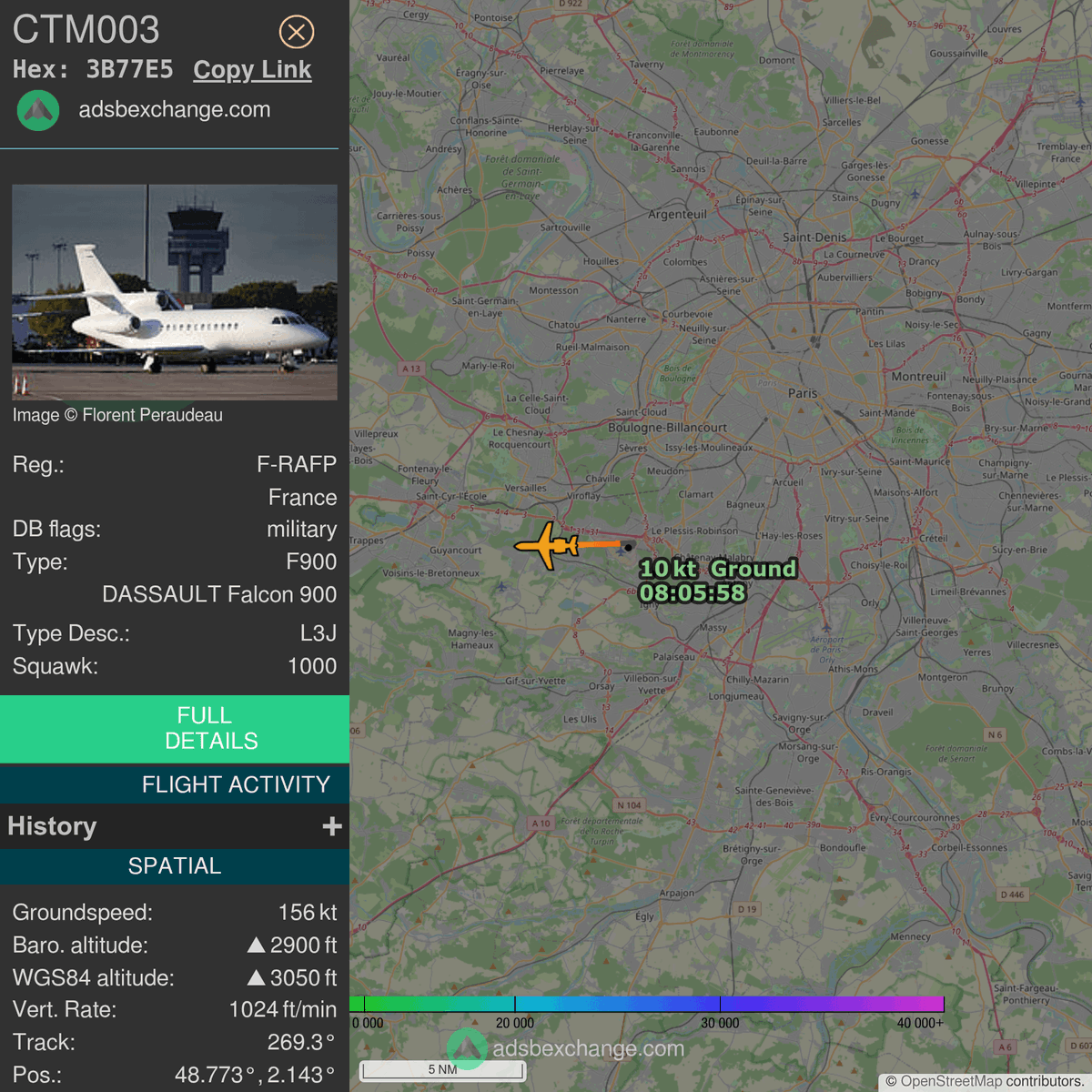 FlottePresident's tweet photo. 🛫 Un Dassault Falcon 900 🇫🇷 République Française vient de décoller près de Villacoublay/Vélizy, France.
Vol #CTM003, immatriculation #FRAFP.
Suivre le vol : https://t.co/FelyWnlK54 https://t.co/VAp29JhE3j