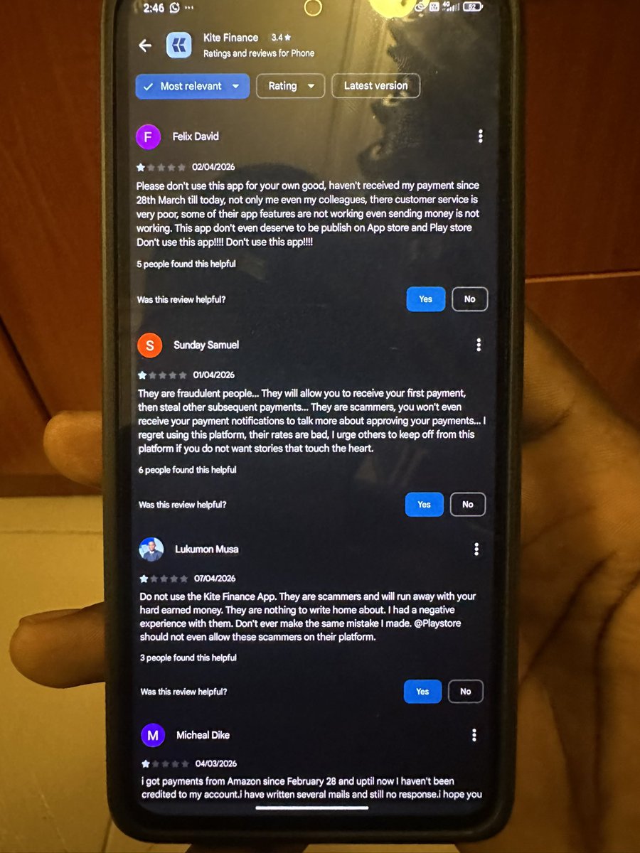 _iamsolly's tweet photo. @UseKitehq This platform is a scam, don’t download their app or trade with them, imagine the negative review on play store regarding their app. They’ve been holding my deposit since March 16th and refused to release it and not responding either https://t.co/jKbSUtKOSr