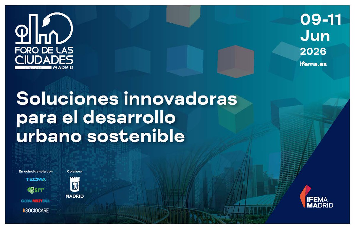 ciudadS's tweet photo. Encantados de ser media partner del Foro de las Ciudades de Madrid 2026.  Ya tienes el programa de sus 35 sesiones y la inscripción abierta. 
Si quieres un código bonificado para pases a coste cero:
https://t.co/pzztopICPO https://t.co/wbTYAc2iYk