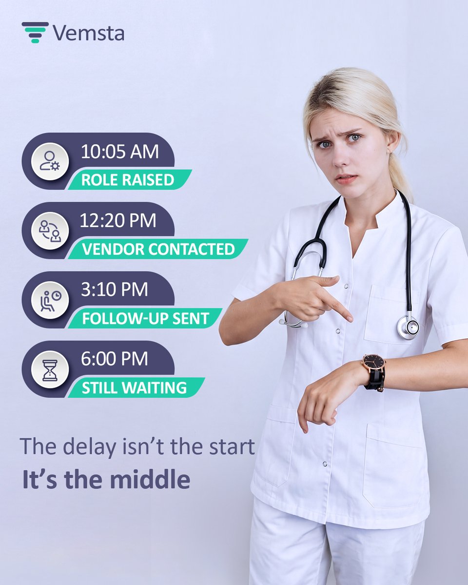 vemsta's tweet photo. 👉 Because the biggest delays are the ones no one is actively looking at.

https://t.co/IqV9S2lAdM

#Vemsta #HealthcareOperations #HospitalLeadership #HospitalStaffing #PredictivePlanning #HealthcareInnovation #VendorNeutral #OperationalExcellence https://t.co/hDQ5nF9cr5