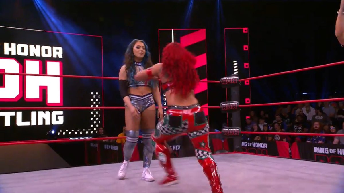 SkyeBlueNews's tweet photo. Photos of Skye Blue vs Miranda Alize for Ring of Honor Episode 13 on the 7th May 2023.

#RingofHonor #SkyeBlue #MirandaAlize #Wrestling #ProWrestling https://t.co/U5jyi0QlTI