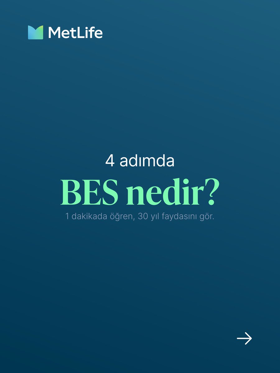 MetLifeTR's tweet photo. Emekliliğini planlamak için doğru zaman: şimdi. 🕐

BES nedir, nasıl çalışır, devlet ne kadar katkı sağlar? 4 adımda her şeyi anlattık. MetLife Bireysel Emeklilik güvencesiyle geleceğini bugün şekillendir.

#MetLifeTürkiye #BES #BireyselEmeklilik #GeleceğiniPlanla https://t.co/ZKRCVv7Lj0