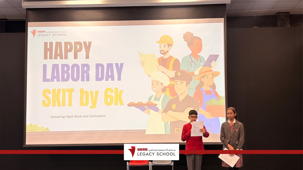 GEMSGLS's tweet photo. Grade 6 students showcased “A Day Without Helpers” for Labour Day—a powerful reminder to appreciate every helping hand around us.
#GEMSLegacySchool #GEMSEducation #KHDA https://t.co/eVUnhGj1oW