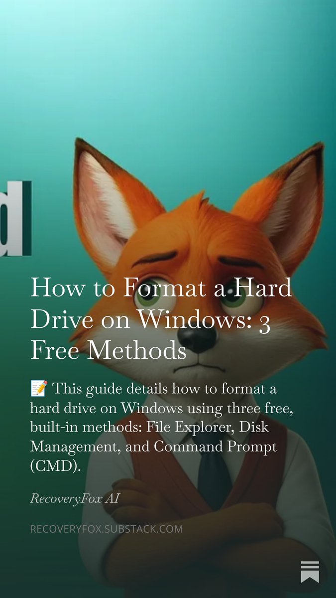 ulricaida's tweet photo. Here is how to format a hard drive in Windows using built-in safe tools⬇️:

 https://t.co/4ogAYC5JFk 

#formatharddrive #pc #windows #harddrive https://t.co/T6RzH9GMvh