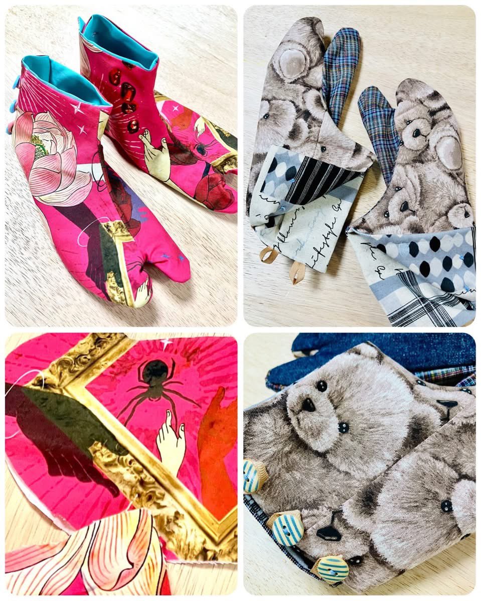 fnzjoe's tweet photo. ここんとこ🆙できてなかった
ハンドメイド教室 関連🪡🧵
#足袋づくり教室 👘
完成作品ご紹介✨②
@ikemonogacari さん
@leaves_yoshi さんがご来ジョウ★
#くらむ社 さんはオリジナルのテキスタイルで🎶
https://t.co/mup5PlQLzd
#着物 #足袋 #手作り #和装 #ハンドメイド #着物コーディネート #浴衣 https://t.co/0U6JPPCRVa