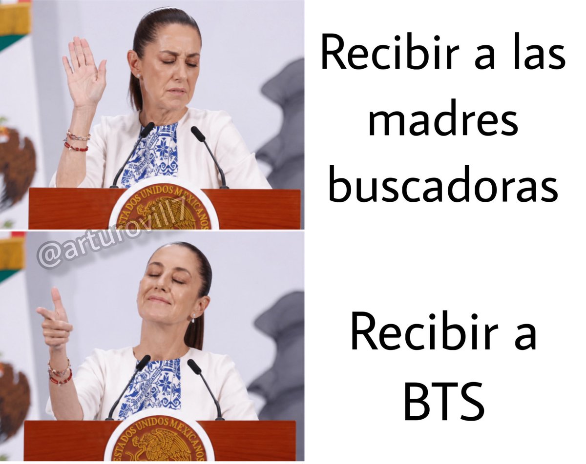 La próxima vez que vayan a votar, recuerden que Claudia Sheinbaum recibió primero a BTS, antes que a las madres buscadoras.