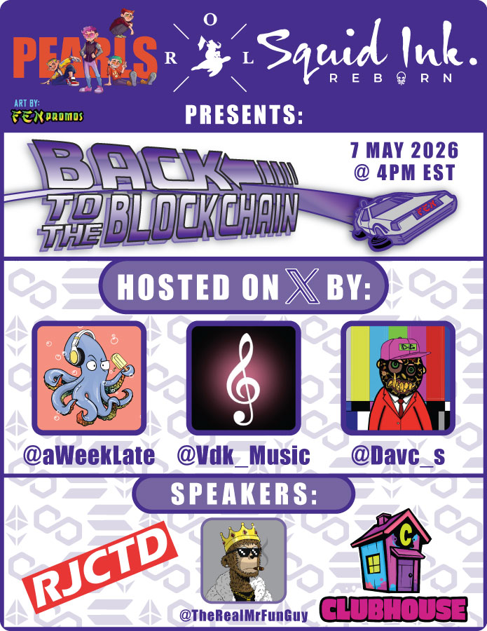 aWeekLate's tweet photo. I am Co-Hosting #BackToTheBlockchain w/ my friends
@Vdk_Music &amp; @Davc_s!

#Crypto #Art #NFT #Tech #Music #Gaming #Web3 

Ep 29 - DeLorean on Solana, Quantum Security &amp; Clubhouse Take-Over w/ guest @TheRealMrFunGuy 

See you there!  #BTTB Link Below 👇👇👇
https://t.co/cYfksk1r0N https://t.co/CfyxSI8Nqp