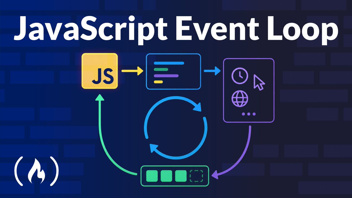 freeCodeCamp's tweet photo. JavaScript is single-threaded, but it can still handle async work.

In this course, you'll learn all about the event loop, call stack, task queue, and microtask queue.

You’ll also learn why promises run before timers and how async code really executes, all with helpful examples.

https://t.co/pXBXa9M8Dt