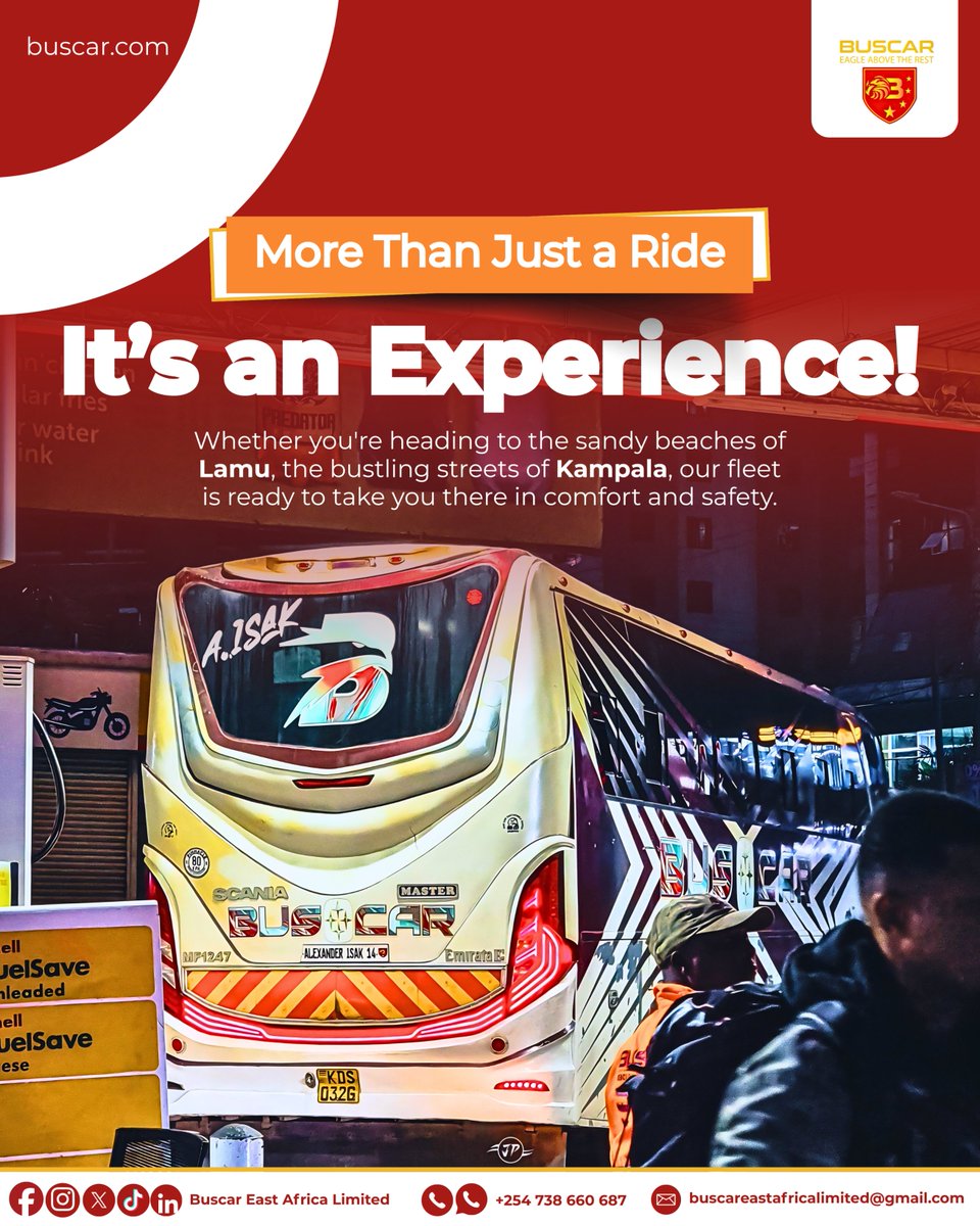 More Than Just a Ride—It’s an Experience!

From the sandy beaches of Lamu to the bustling streets of Kampala, our fleet is ready to take you there in absolute comfort and safety. ✨

Experience the Eagle Standard this week!

Reserve your seat:

📞 Call/WhatsApp: +254 738 660 687
