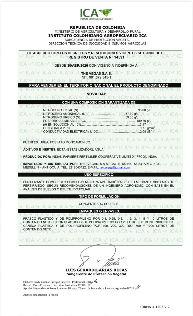 Glad to share yet another landmark achievement for IFFCO under the visionary journey of “Sahakar Se Samriddhi” as indigenously developed by IFFCO, Nano DAP has now been successfully registered in the Republic of Colombia, further expanding IFFCO’s global footprint in sustainable