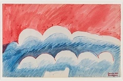 水彩画　フランス　原画　ルイーズ UESHIMA MUSEUM COLLECTIONより。 LOUISE BOURGEOIS《untitled》（1968