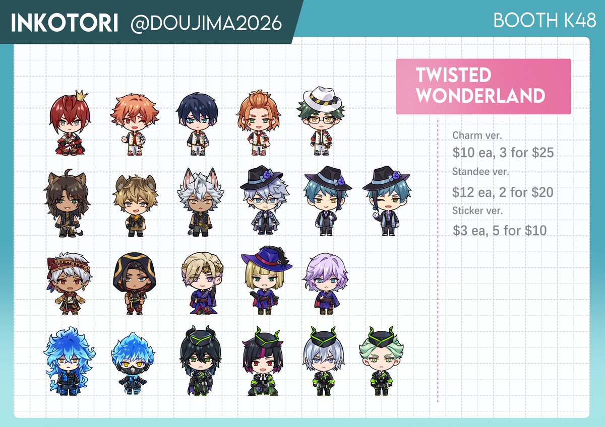 _inkotori's tweet photo. Here's my catalogue for #Doujimasg [1/2]

📍Booth K48
✨️Hololive, Indie Vtubers, ALNST, TWST, Enstars https://t.co/BeQLTVnCSY