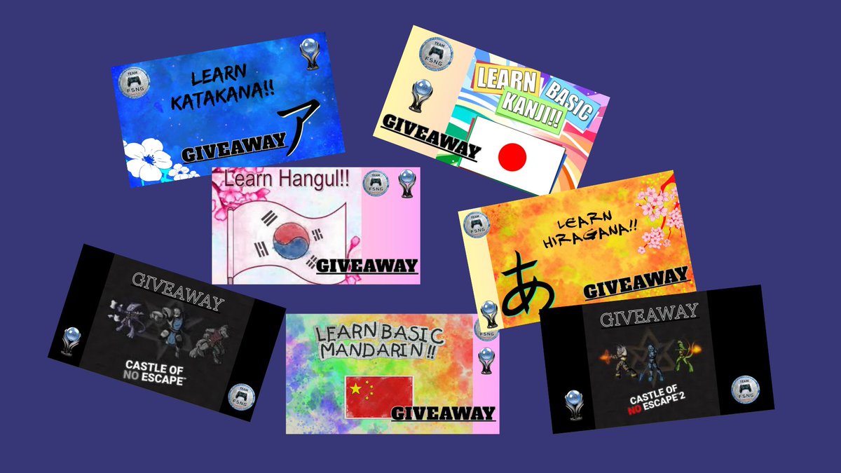 Teamfsng4822's tweet photo. Hello
#giveaway 
i have 12 keys EU for
castle of no escape 1et 2  eu ps5
learn hirigana ps4/ps5
learn katakana ps4/ps5
learn basic kanji ps4/ps5
learn hangul ps4/ps5
learn basic mandarin ps4/ps5

to win follow
@xitilon 
@Teamfsng4822 
like,retweet and tag a friend 
end 10/05 https://t.co/1LOkA34hoa