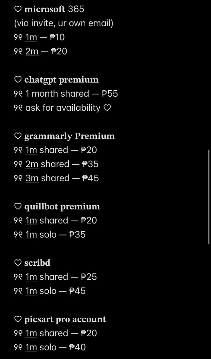 ayzieprems's tweet photo. wts lfb prem accs 

check photos for pl

wts lfb netflix spotify disney plus spotify youtube canva iwant iqyi crunchyroll grammarly nf spoti viu chatgpt remini hypic dazzcam hbogo hbo max https://t.co/6Z7D7yobzL