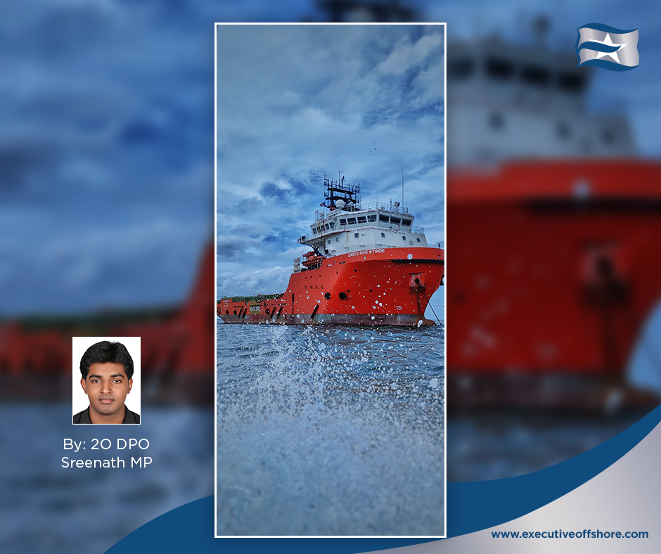Group_Executive's tweet photo. 2O DPO Sreenath MP photographs Executive Stride from sea level with waves mid-splash, allowing the striking red hull to fill the frame against a moody sky.

Got your #OnboardCrewtivity? Share it with our communications team and help us light up social media! https://t.co/VhtQvFBd8U