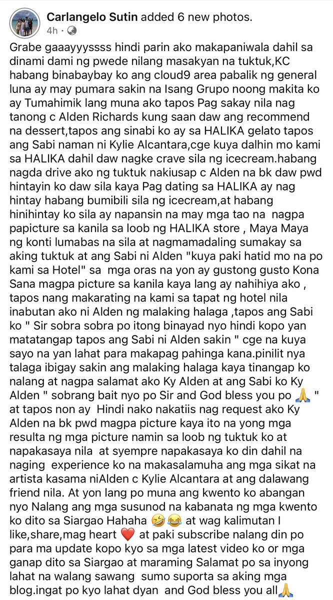 Liz07faulk's tweet photo. Ang ganda ng encounter ni Kuya with Alden 🥰
Napaka buti ng puso naman talaga… 

#ALDENRichards
#LoveSiargao
#ALDENxLoveSiargao https://t.co/cXuWbAU2RD