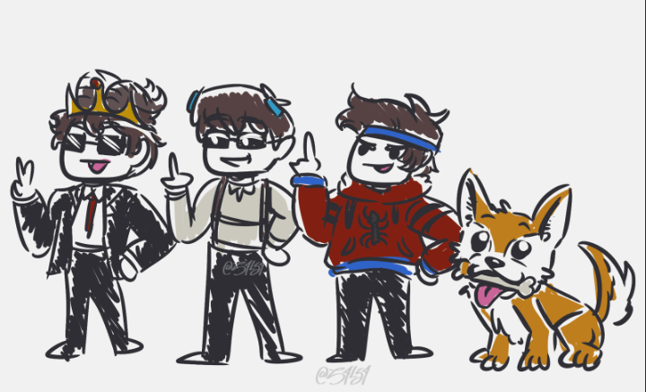 Vs4l_s4's tweet photo. Los tres principes del Norte 👑y Firu 🦴
#qsmp2fanart #qsmp2 https://t.co/HQwfbj64Pp