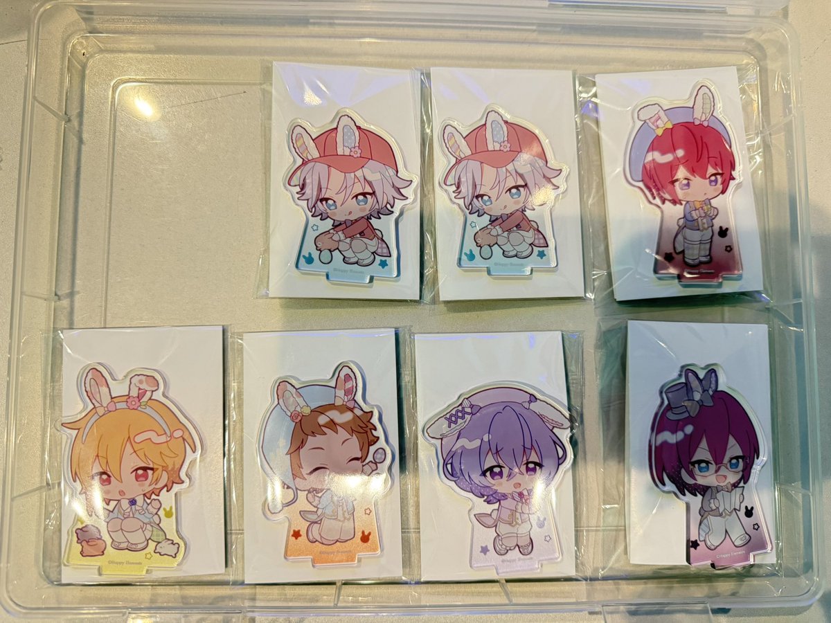 sutanda_12's tweet photo. 【交換/譲渡】あんスタ アニカフェ イースター
コロッタ アクスタ ステッカー

【譲】
画像参照(3枚)

【求】
日和or燐音or定価＋送料

⚠️5/7のみ池袋手渡し可能⚠️

以降は郵送でのお取引となります📮
交換の他譲渡も可となりますのでお気軽にご相談、お声がけくださいませ🍀 https://t.co/64MKbXTBCz