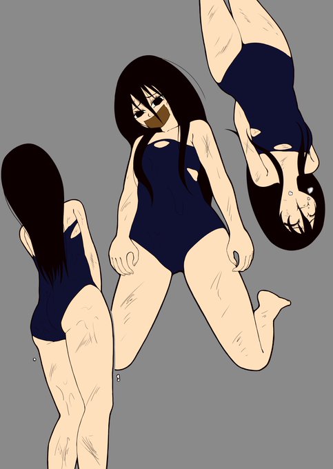痛めつけられるスク水少女 