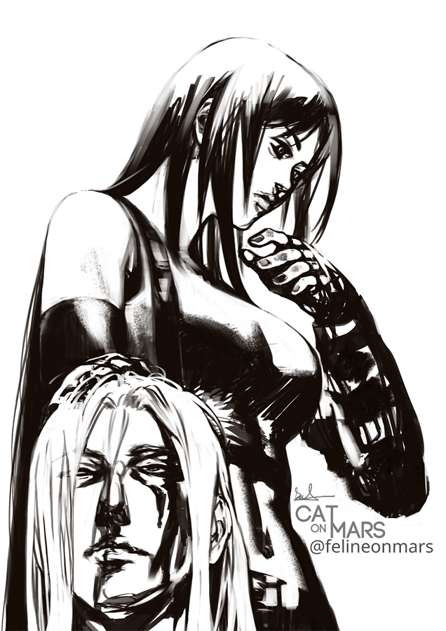 FelineonMars's tweet photo. Tifa bruised her fingers punching Sephiroth in the face. Quick sketch after today's workout, may finish it later this week.
Tifa deserves to settle matters with Sephiroth in #FF7Remake part 3... Let me dream. https://t.co/MsshCXP10E