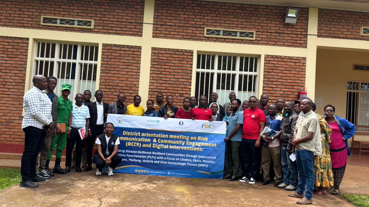 RwandaNGOForum's tweet photo. Together Towards Stronger, More Resilient Communities!

In partnership with @RusiziDistrict , @RwandaNGOForum  and @RBCRwanda , with the valued support of @unicefrw  , a successful orientation meeting on Risk Communication and Community Engagement (RCCE) and digital interventions was conducted in Rusizi District yesterday. The meeting brought together district leadership, healthcare providers, security organs, Civil Society Organizations, Faith-Based Organizations, and community representatives—marking a significant step forward in strengthening collective action to build communities resilient to disease outbreaks.

The engagement delivered impactful results, including strengthened alignment on RCCE strategies, reinforced district ownership, and enhanced coordination mechanisms to drive effective, community-centered interventions. @RusiziDistrict  leadership commended the collaboration and reaffirmed their commitment to proactive, community-driven prevention and response—recognizing that empowered communities are at the heart of saving lives.

Key outcomes included:

⏩ Prioritized, targeted RCCE and prevention interventions
⏩ Strengthened coordination across national, district, and community levels
⏩ Improved real-time response and community feedback systems
⏩ Increased community ownership and engagement
⏩ Stronger linkages between communities and health systems
⏩ Empowered Frontline Functionaries (FLFs)
⏩ Enhanced capacity to address misinformation and rumors
⏩ Promotion of inclusion, human rights, and gender-responsive approaches

Together, we continue to advance partnership, collaboration, and coordinated action—because resilient communities save lives.

#CommunityLedPrevention #CommunityEngagement #CommunityResilience #Partnership #Collaboration #HealthForAll #LeaveNoOneBehind

@RwandaHealth  @nsanzimanasabin  @JNdayizigiye  @RwandaLocalGov  @BGakire  @edrwagasore  @eRemera  @TuyishimeAlbert  @BrianChirombo  @IOMRwanda  @UNmigration  @Ash_Carl80  @Health_IOM  @japaninrwanda  @FCDOGovUK  @UNRwanda  @AurelieRG  @ambafrancerwa  @EUinRW @EU_Partnerships  @UKinRwanda  @GermanyinRwanda  @bkateera  @CHAI_health  @PIH_Rwanda  @DrAdelakin  @UNFPARwanda  @AndrewGasoziNtw  @expertisefrance  @EF_LINITIATIVE  @PMudakikwa  @semakulam  @RwandaAgri  @Knooliet  @Imbuto  @healthiconaward   @w4_gf  @Pandemic_Fund  @ahfrwanda  @eannaso  @GatesAfrica  @PATHadvocacy  @DrDanielNgamije   @uwaliraye @RwandaWest