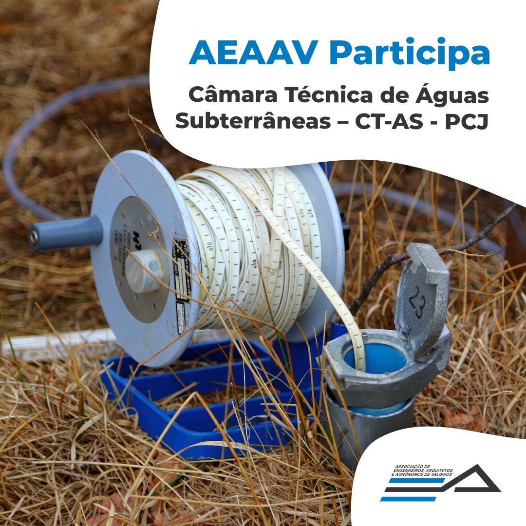 aeaavalinhos's tweet photo. A AEAAV participa da CÂMARA TÉCNICA DE ÁGUAS SUBTERRÂNEAS CT-AS tem por funções, entre outras: propor e avaliar procedimentos específicos para a obtenção da licença de perfuração de poços tubulares.

#AEAAV #participe #associe #conselhosmunicipais #PCJ #Valinhos #SomosMaisCreaSP https://t.co/6ogmVquT9C