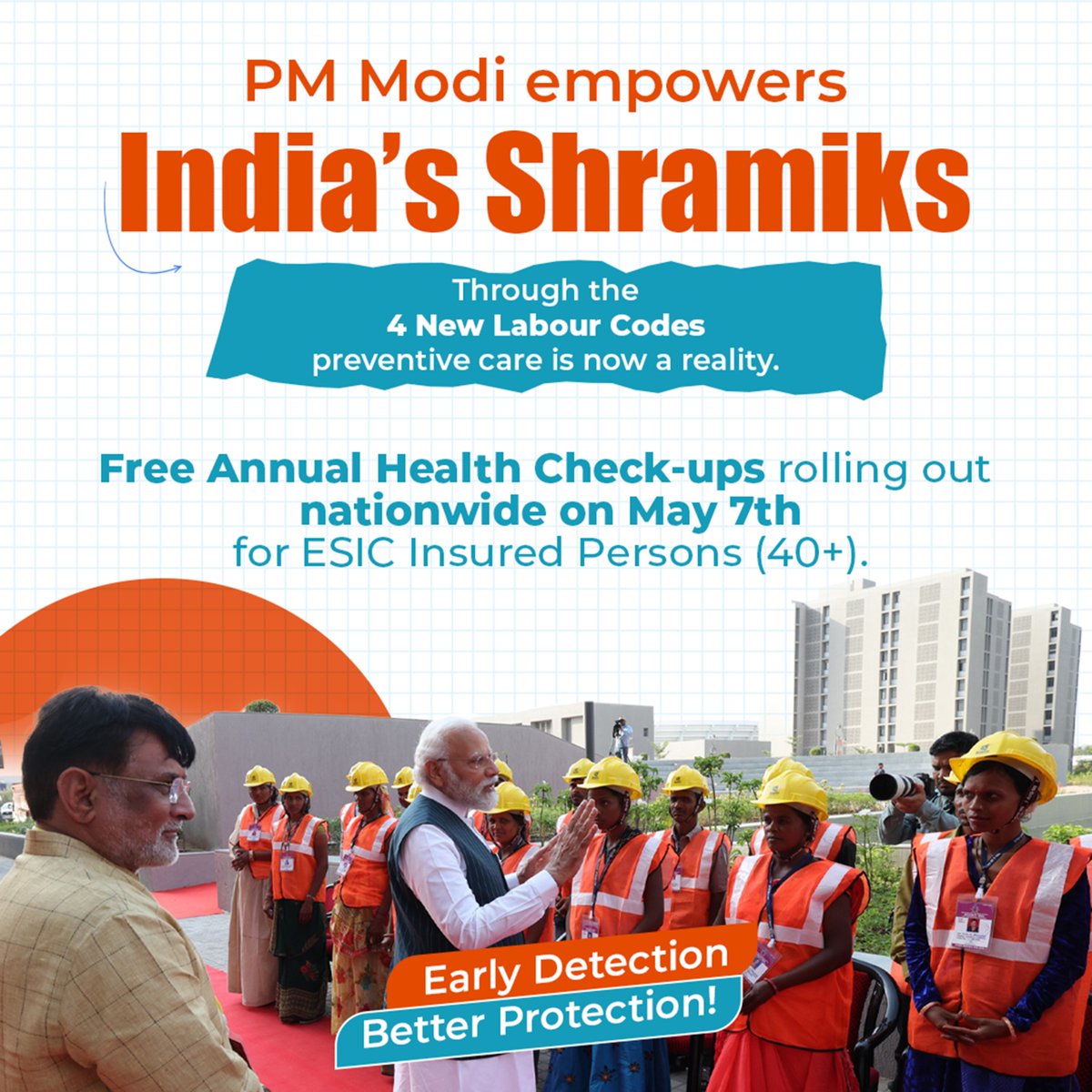 New Labour Codes: Empowering India’s workforce with care that comes first

Aligned with the vision of PM <a href="/narendramodi/">Narendra Modi</a> and driven forward by <a href="/mansukhmandviya/">Dr Mansukh Mandaviya</a>, Union Minister for Labour and Employment, a major step towards preventive healthcare under the New Labour Codes - Free
