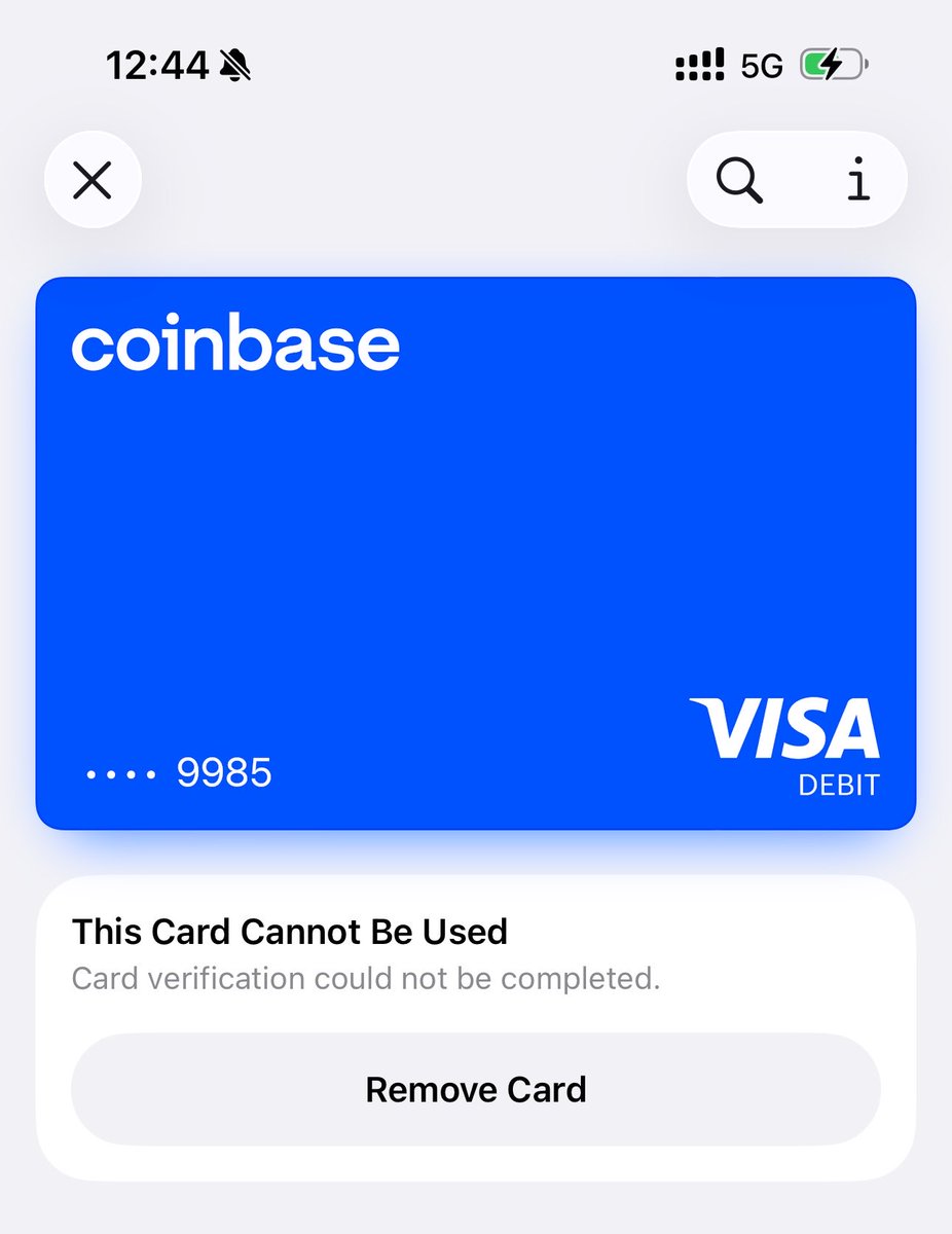 Kawagoo_cc's tweet photo. EEA 地区的 Coinbase Card 终于可以绑定 Apple Pay 了…

可是为什么我收不到验证码！
#Web3‌‌  #coinbase #crypto https://t.co/KDe1lTYWjS