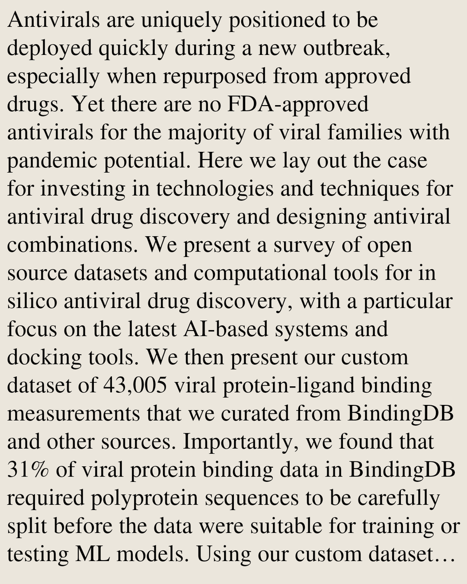 Pastel's tweet photo. Benchmarking open-source tools for in silico antiviral drug discovery

Daniel C. Elton, Preston W. Estep
https://t.co/sNahnVSQkD [𝚚-𝚋𝚒𝚘.𝙱𝙼 𝚚-𝚋𝚒𝚘.𝚀𝙼] https://t.co/aVsf6N1ER3